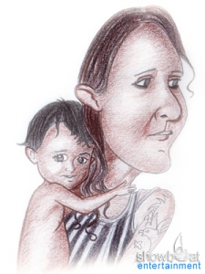 Baby_and_Mother_Caricature_artist